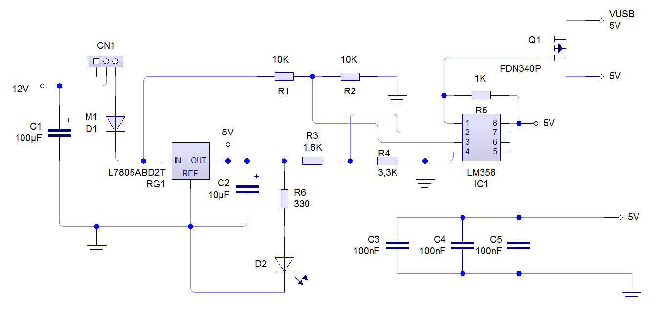 Esquema de fuente con selector de voltaje para shield de pinguino 4550 by Visystem