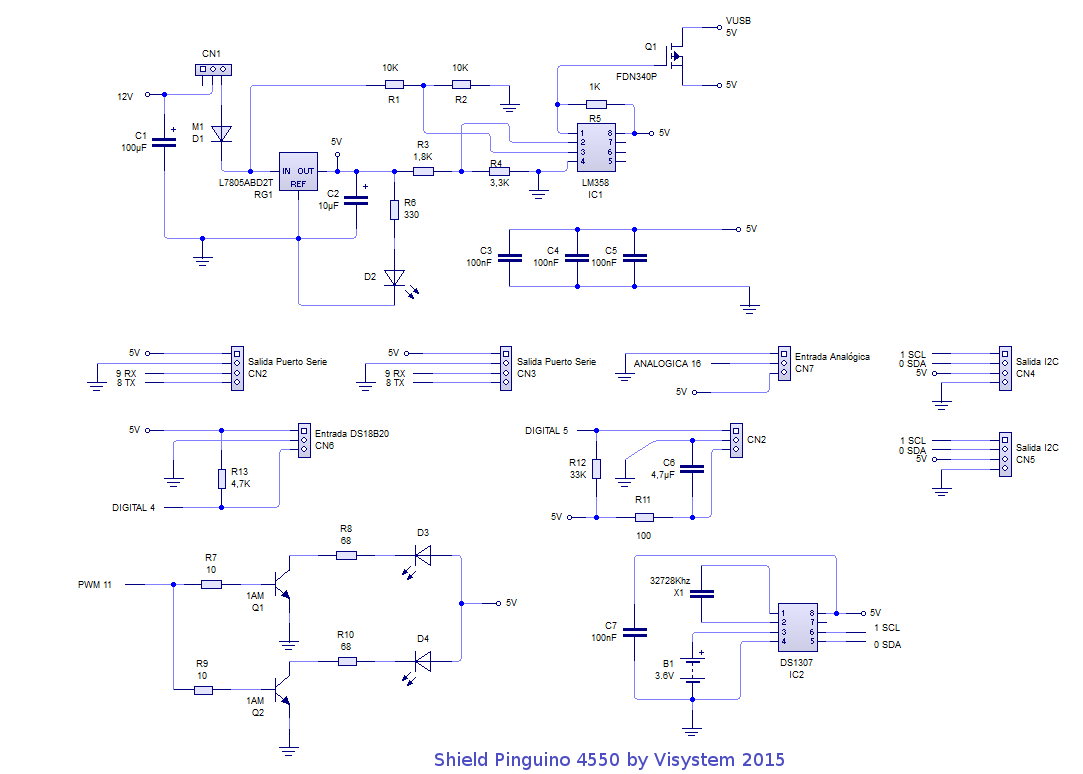 Esquema de shield para pinguino 4550 by visystem