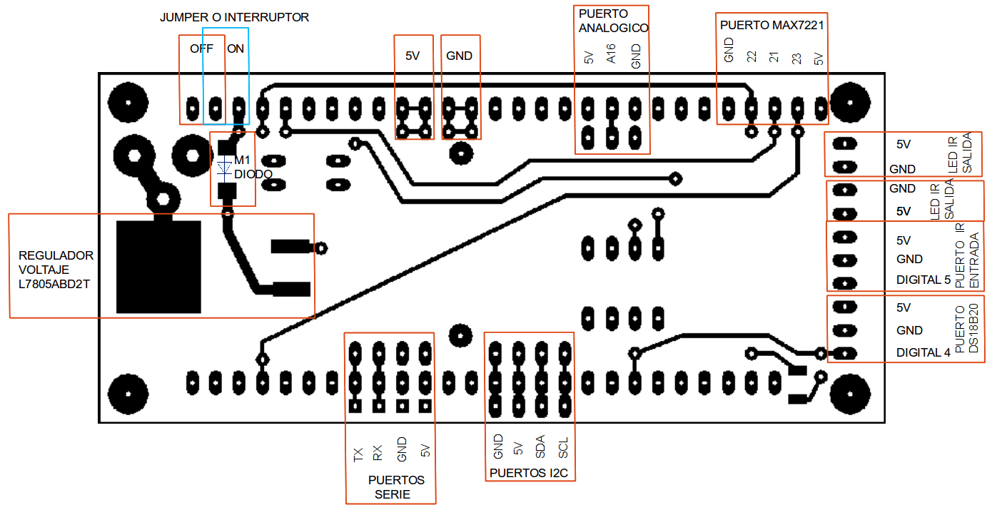 Pin out de conectores del shield para pinguino 4550 by Visystem